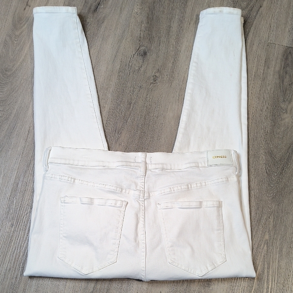 High Rise Skinny w/27.5" Inseam Express Women’s White Jeans Size 16 sac333 - Picture 4 of 4